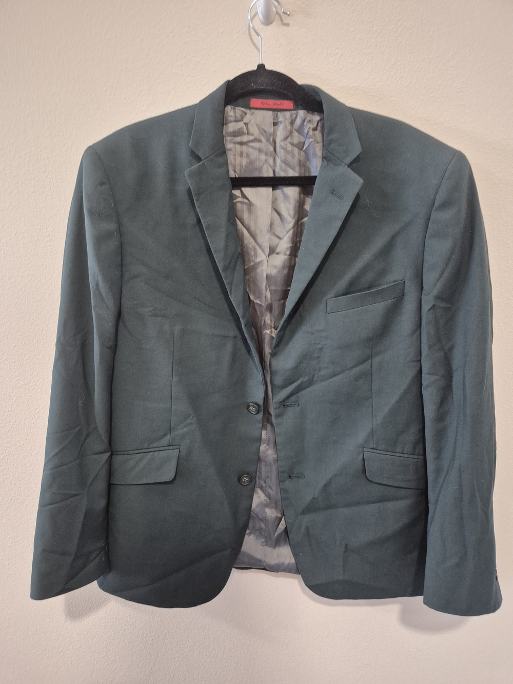Renoir Men’s Dark Forest Green Two Button Slim Fit Blazer Jacket
